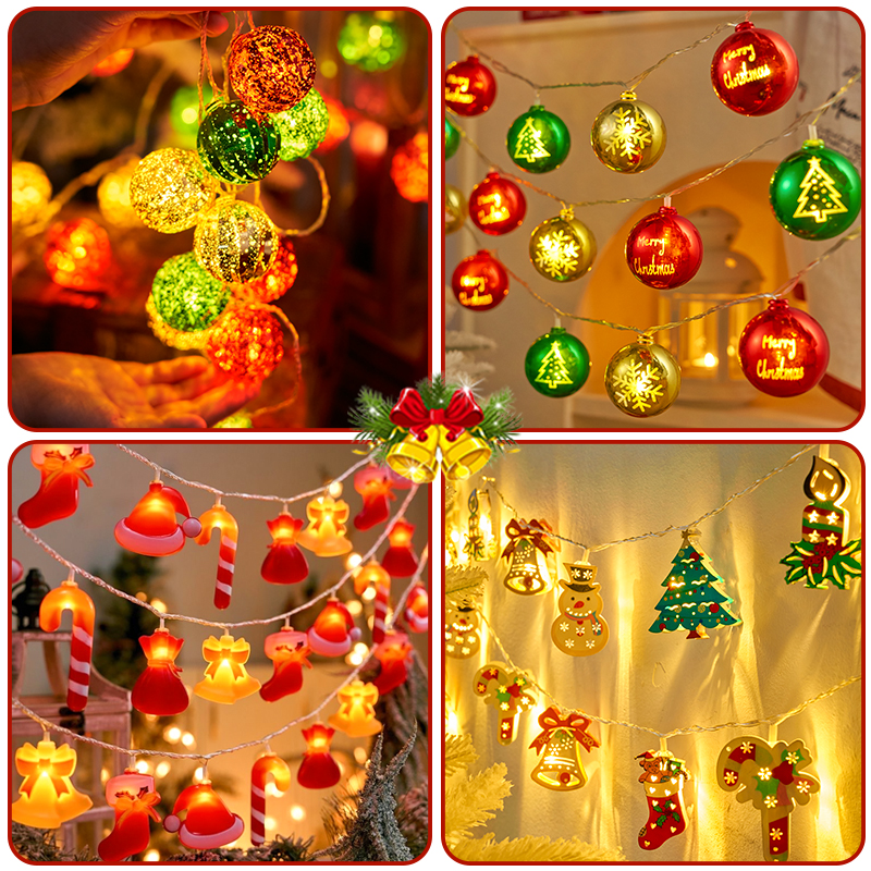 圣诞节圣诞树老人礼盒房间布置橱窗挂件led彩灯星星灯氛围灯