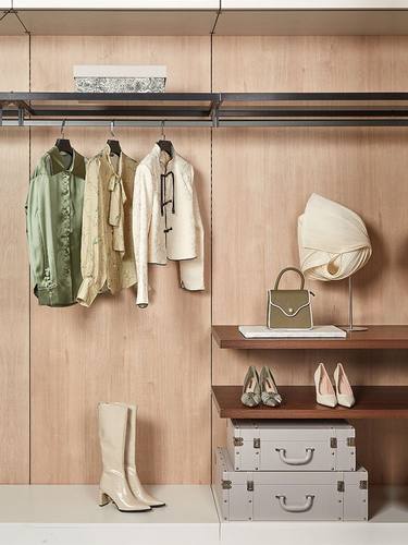 MOON慕空间新中式样板房衣帽间女士衣柜衣服套装软装全屋定制摆件 - 图3