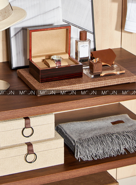 MOON慕空间样板房衣帽间收纳盒摆件首饰盒梳妆台软装饰品摆设道具