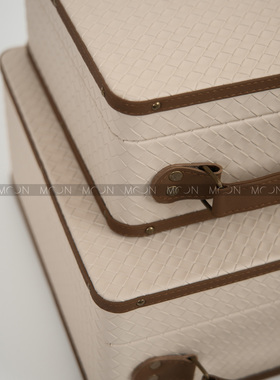 MOON慕空间样板房衣帽间摆件收纳盒行李箱软装饰品展厅售楼处道具