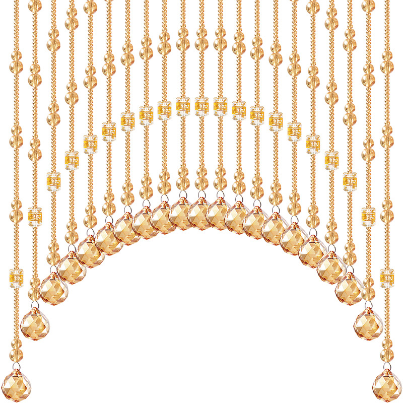 水晶珠门帘隔客厅过餐道断帘卧室帘厕所葫芦子吊帘珠装家饰用挂帘 - 图3