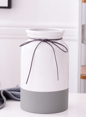 生产北欧简约现代陶瓷花瓶三件套家居装饰摆件工艺品储水花器