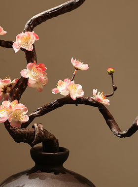 仿真梅花树枝可造型禅意枯枝干梅茶室玄关造景假腊梅花中式插花饰