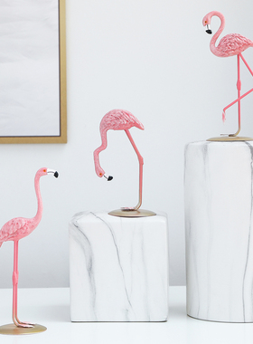 火烈鸟树脂可爱风卧室房间摆件