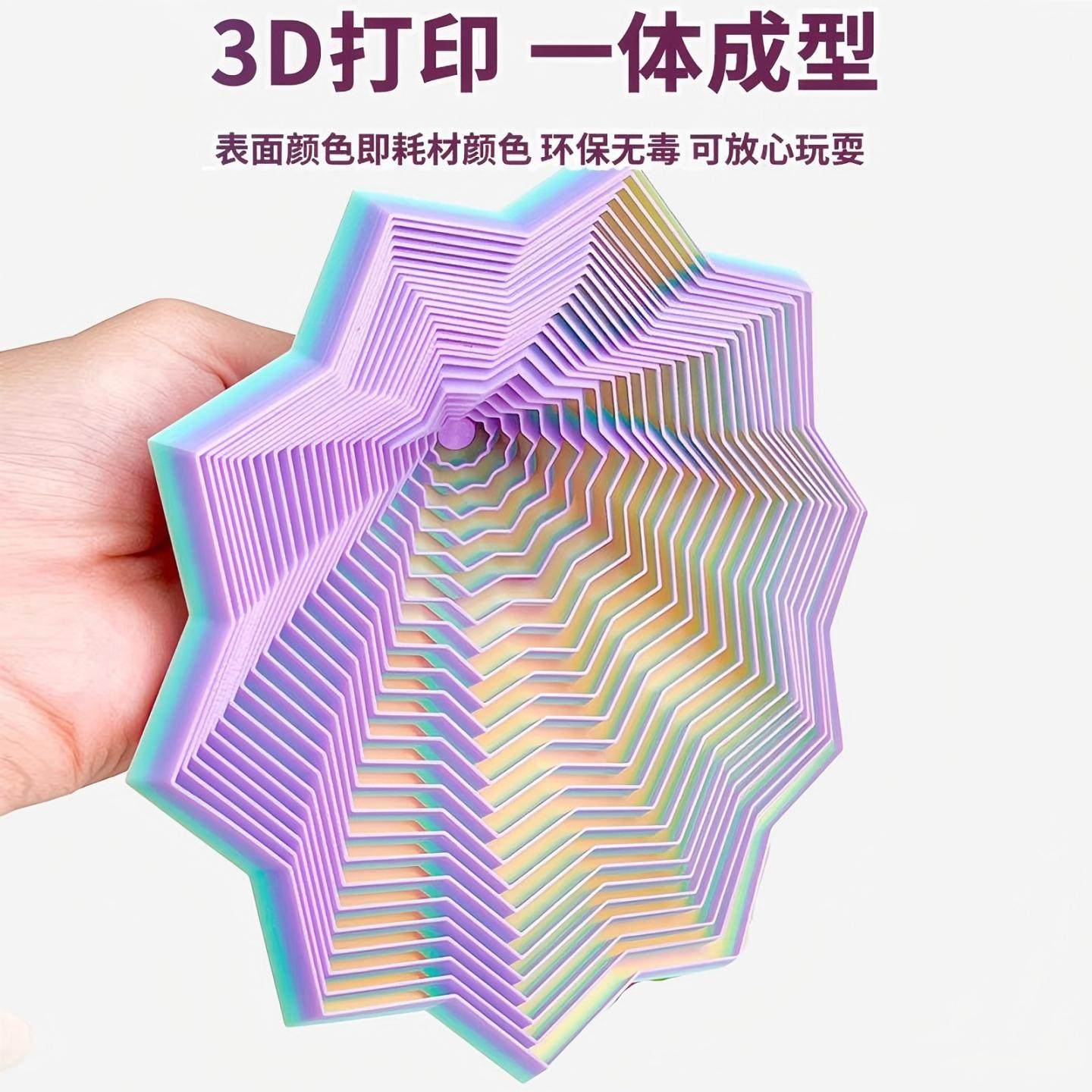 3d打印萝卜塔压套环螺旋六边形玩具儿童小礼物益智可旋转解压神器,淘宝优惠券,粉丝福利购,淘宝优惠卷