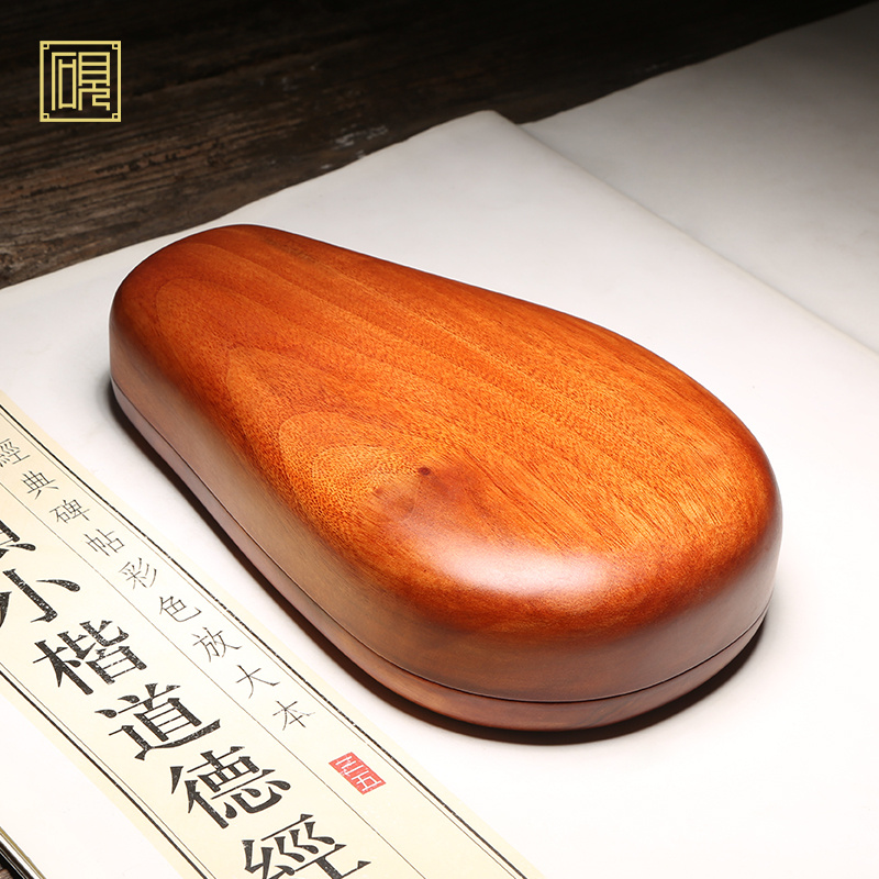 匠心非遗《古松砚》名师作品高档珍藏礼品天然原石黑龙尾文房四宝歙砚端砚老坑砚台手工雕刻书法专磨墨块用