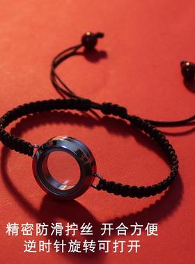 .本命年红绳装朱砂的空心手链嘎乌盒空盒手串吊坠空瓶男女手绳挂