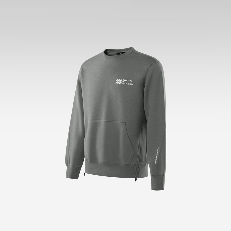 HLA/海澜之家sportsday卫衣2023秋冬都市慢跑圆领宽松套头衫