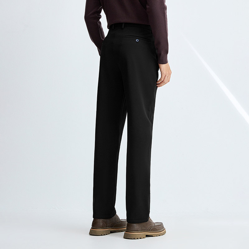 HLA/海澜之家秋季松紧腰休闲裤男舒适修身直筒简约风长裤子工装裤