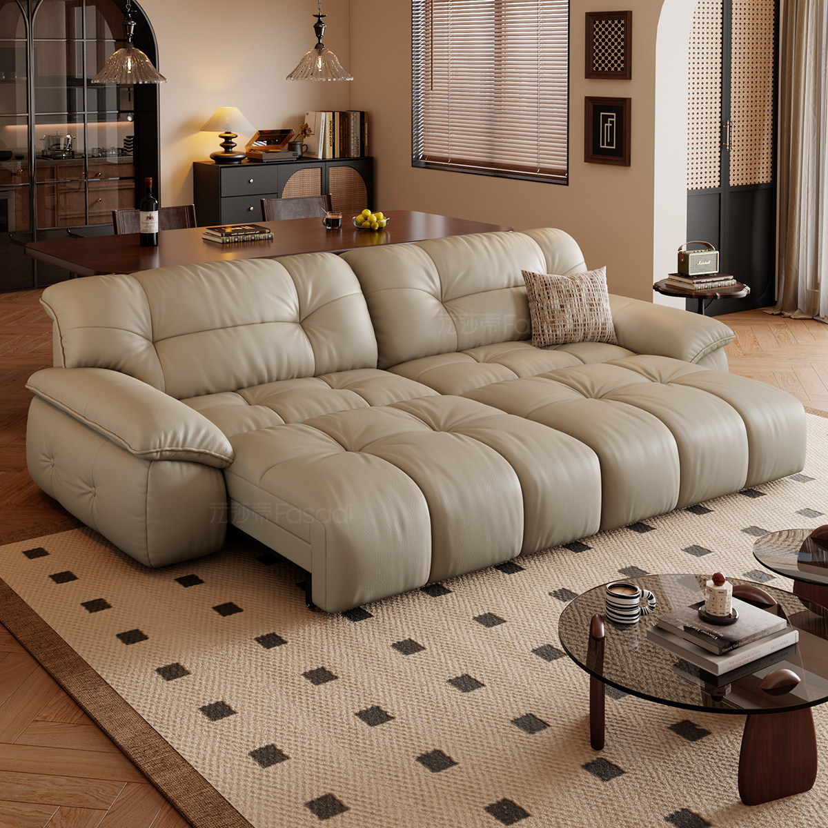 法莎蒂云榻电动沙发床头层真皮意式复古客厅伸缩零靠墙功能沙发,淘宝优惠券,粉丝福利购,淘宝优惠卷