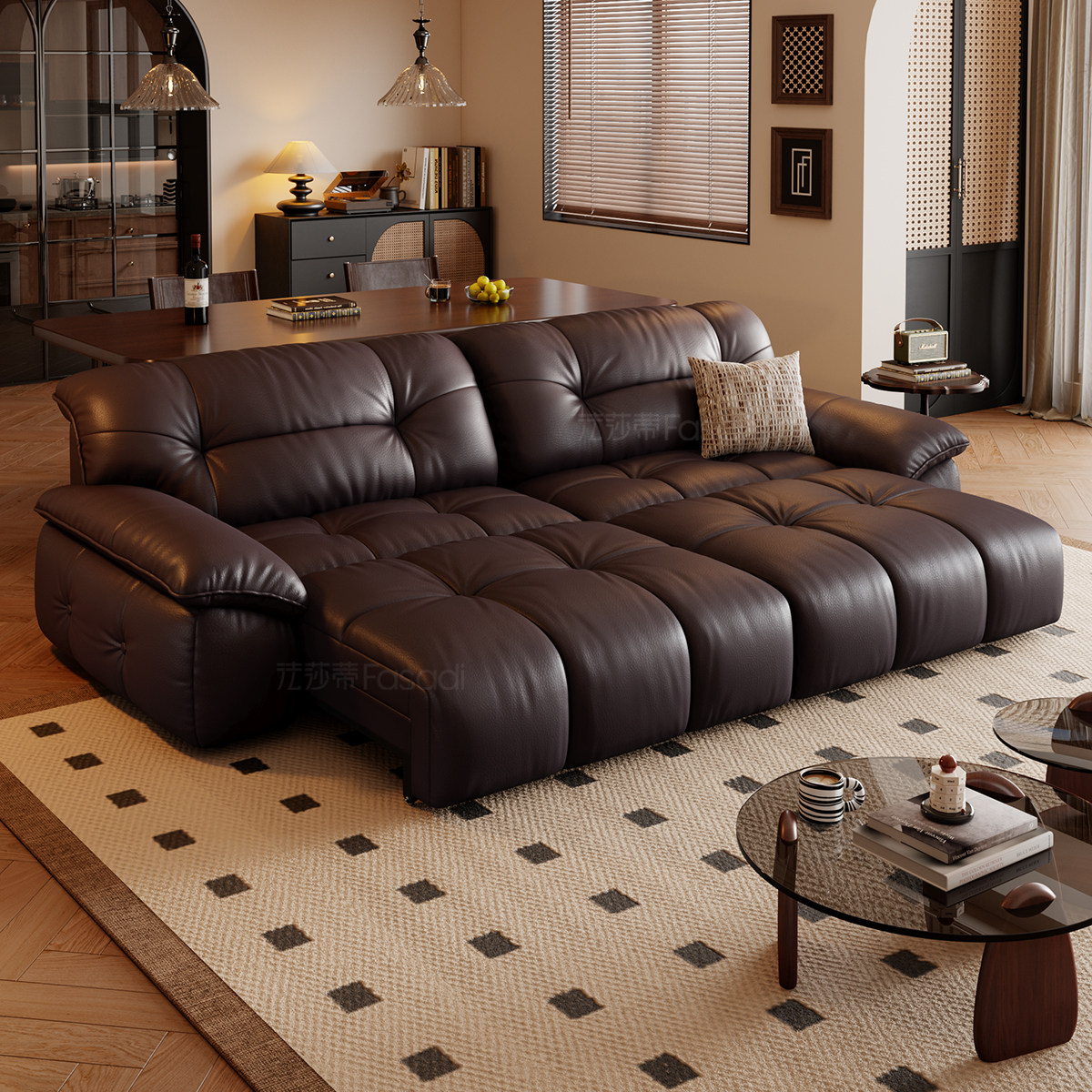 法莎蒂云榻电动沙发床头层真皮意式复古客厅伸缩零靠墙功能沙发,淘宝优惠券,粉丝福利购,淘宝优惠卷