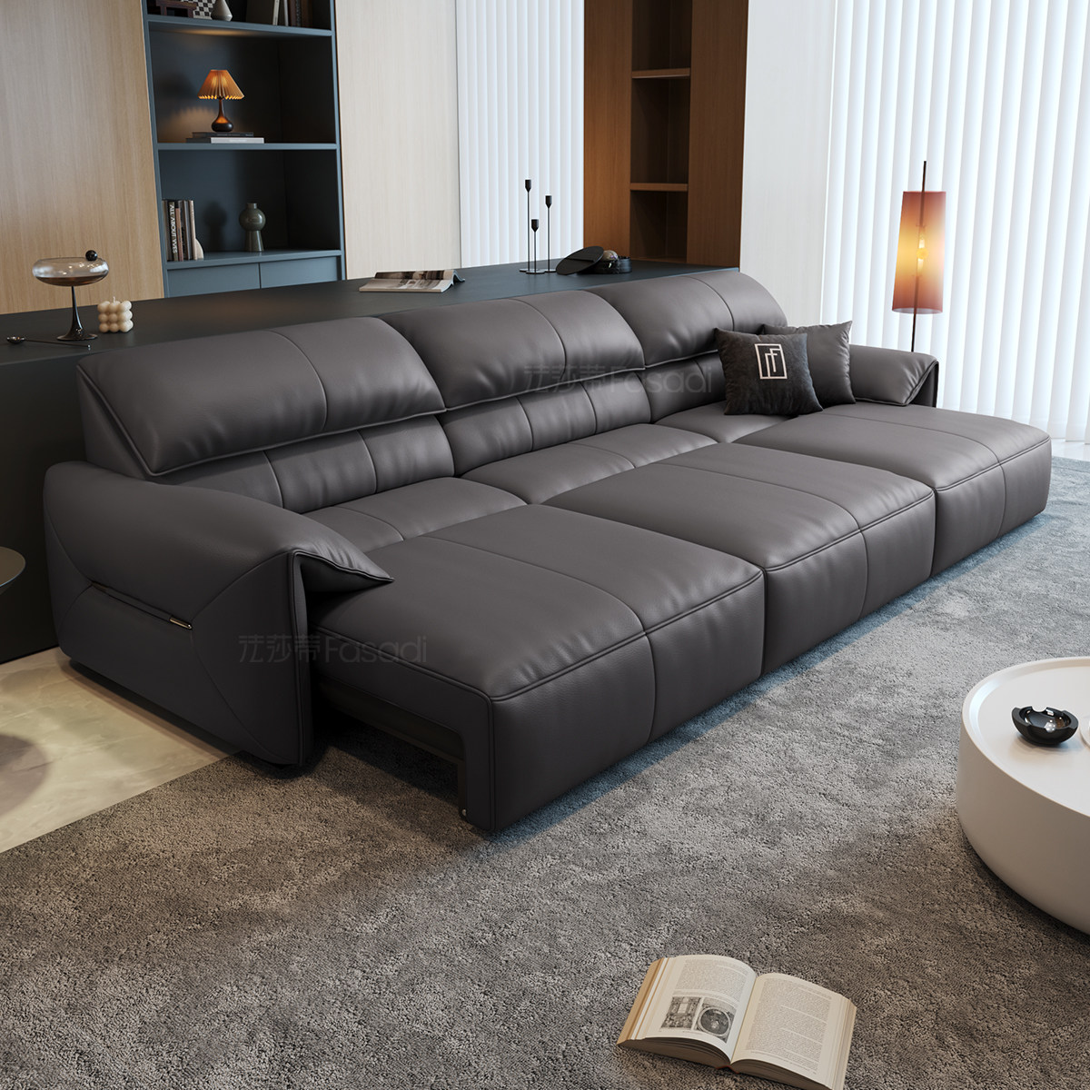 政府补贴法莎蒂大象耳朵零靠墙电动功能沙发简约客厅头层牛皮沙发,淘宝优惠券,粉丝福利购,淘宝优惠卷
