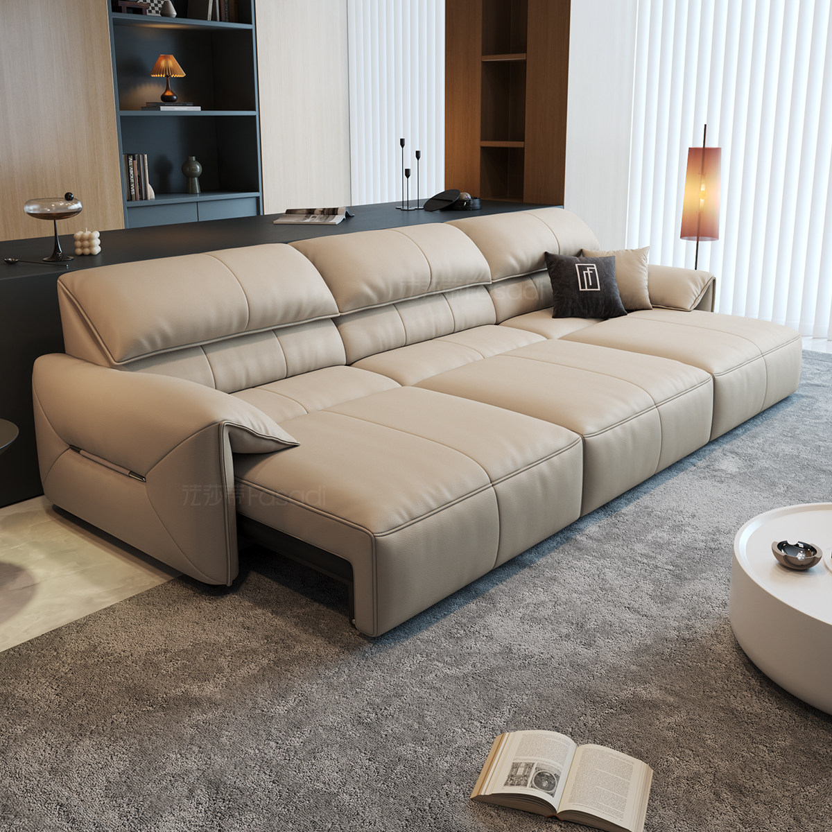 政府补贴法莎蒂大象耳朵零靠墙电动功能沙发简约客厅头层牛皮沙发,淘宝优惠券,粉丝福利购,淘宝优惠卷
