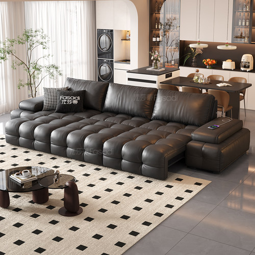 法莎蒂劳伦斯真皮沙发电动沙发床意式极简客厅多功能2025新款家具 - 图3
