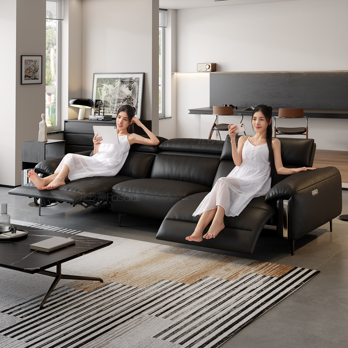 法莎蒂太空电动舱可调节功能沙发家庭影院极简意式零靠墙真皮沙发,淘宝优惠券,粉丝福利购,淘宝优惠卷