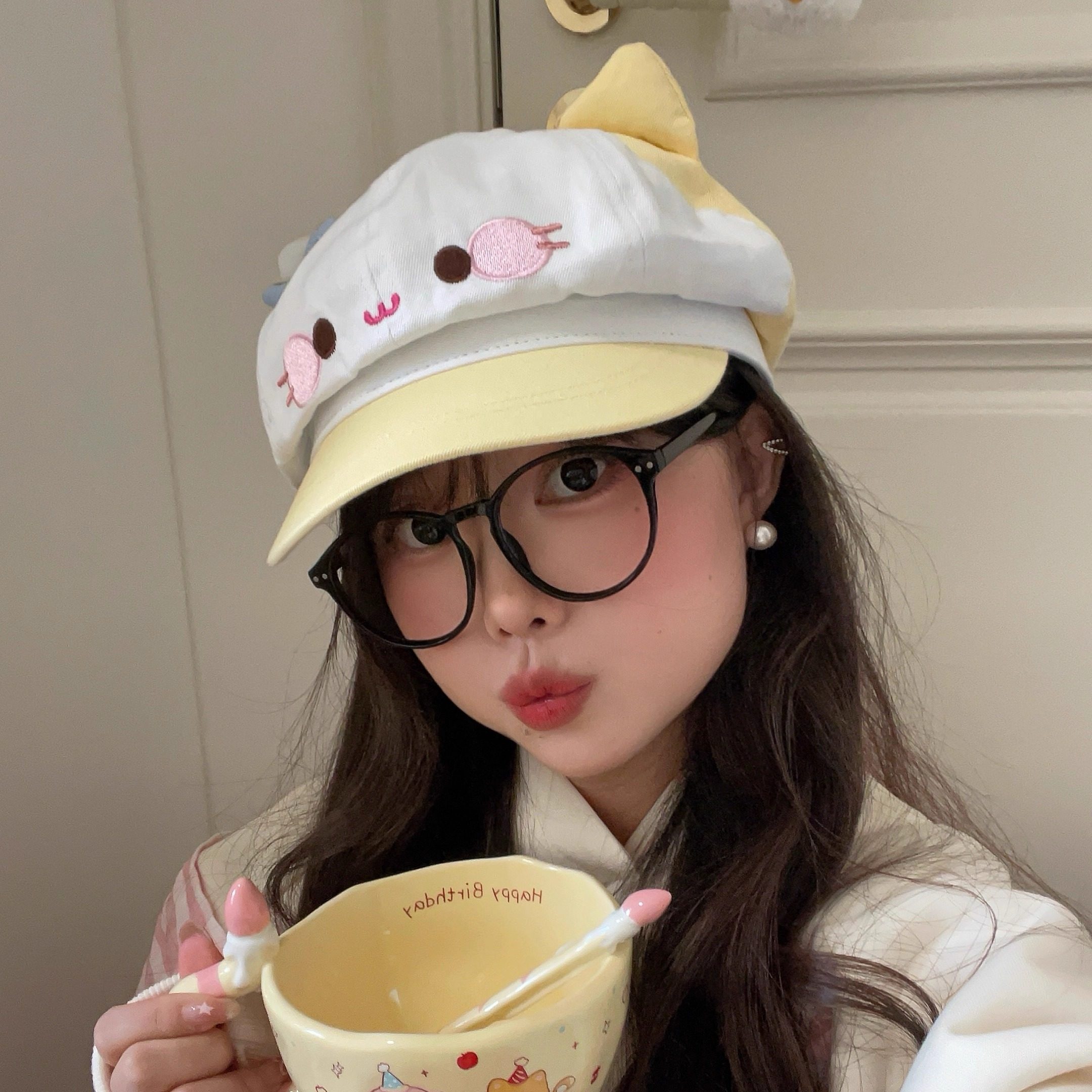 日系可爱卡通猫咪耳朵贝雷帽女少女八角帽百搭画家帽子送生日礼物,淘宝优惠券,粉丝福利购,淘宝优惠卷