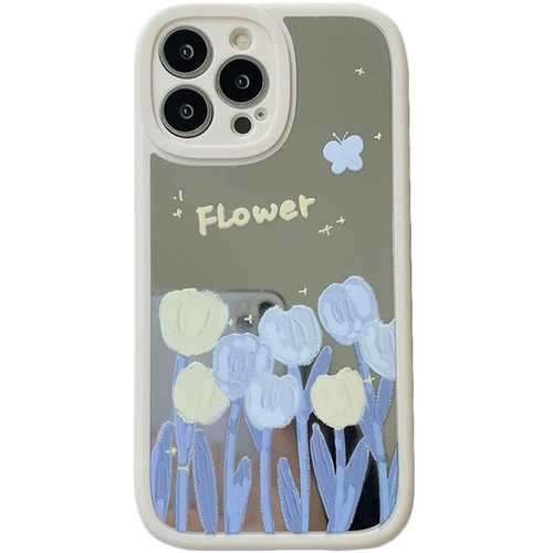 Apple, сиреневый совместимый чехол для телефона, силиконовый iPhone 11, iphone, 14promax, в цветочек, зеркальный эффект, 8plus, защита при падении, популярно в интернете