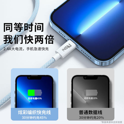 能适适用iphone14苹果16快充数据线平板ipad充电器线13promax手机15车载pd20w加长8plus专用2米usb接口12正品 - 图1