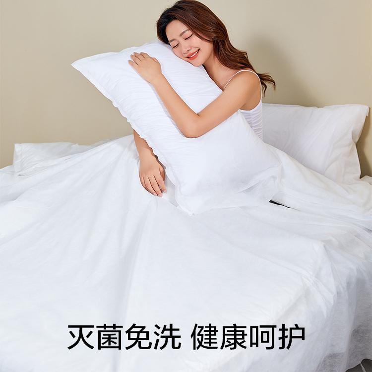 【婷二推荐】口袋旅行一次性床单被罩枕套被套枕头套四件套用品 - 图1