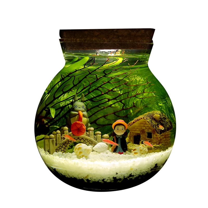 微景观科学生态瓶造景斗鱼缸创意缸办公桌面书桌客厅观赏玻璃缸 - 图3