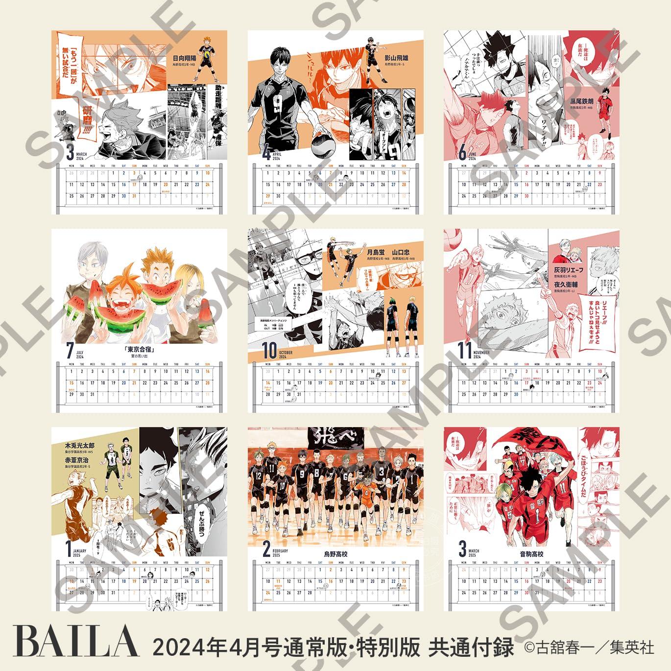 进口日文 时尚杂志 BAILA 2024年4月号 封面：佐藤栞里 附粉底&剧场版排球少年!!垃圾场的决战台历 - 图3