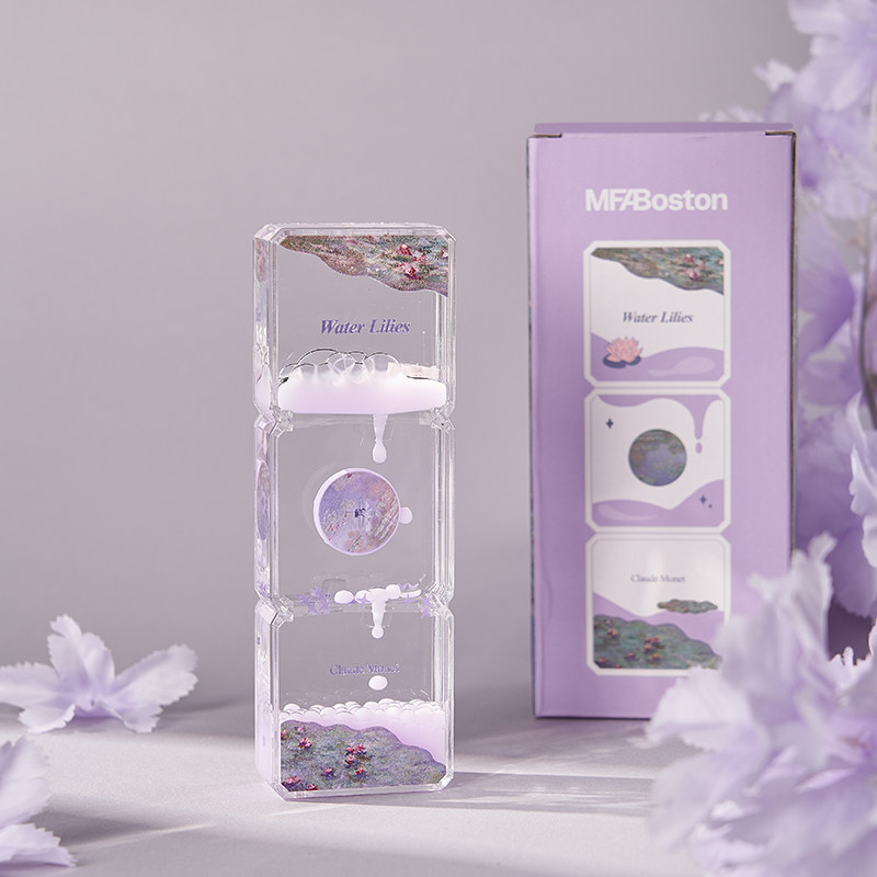 MFA波士顿美术馆大师系列莫奈睡莲紫色流油沙漏桌面摆件生日礼物