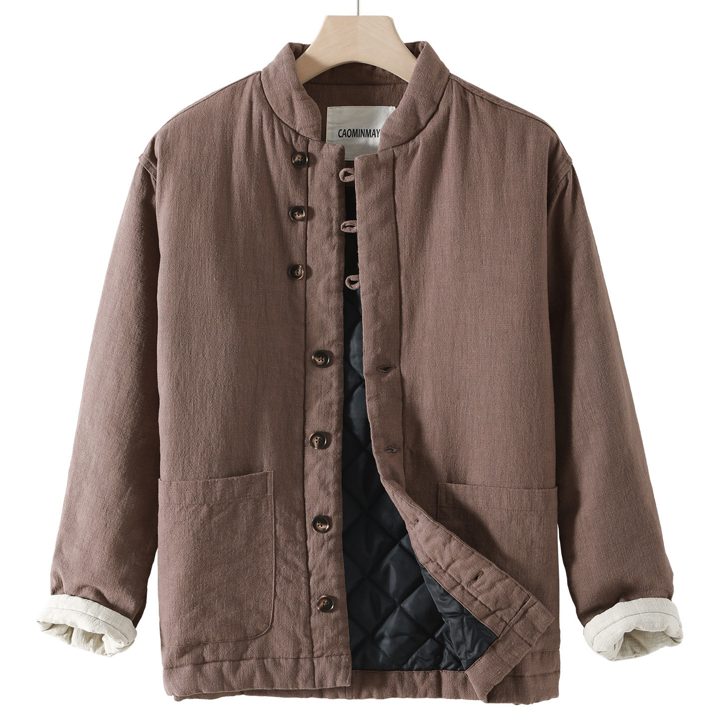 草民麻衣新中式立领苎麻防风保暖棉服男加厚棉衣国风外套冬季新款,淘宝优惠券,粉丝福利购,淘宝优惠卷