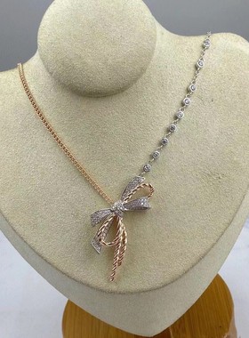 时尚双色蝴蝶结项链简约