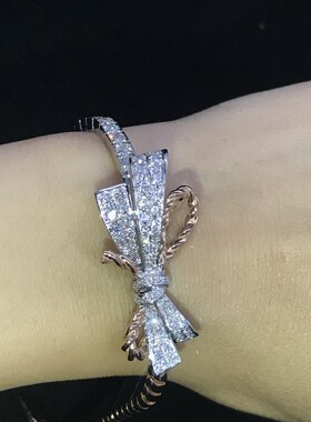 莫桑石蝴蝶绳满钻闪亮手链