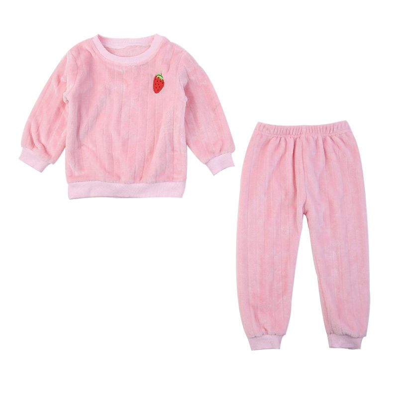 女童珊瑚绒秋冬中小童可爱睡衣 诶瑞巴蒂家居服套装