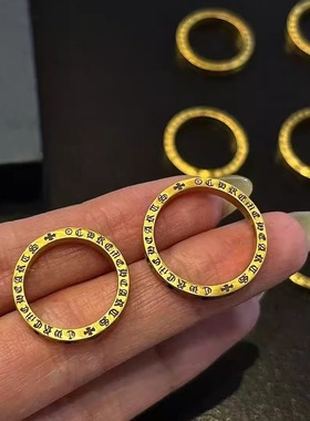 【中国金店】水贝黄金定制 足金999 电黑工艺黑金克罗心戒指窄版