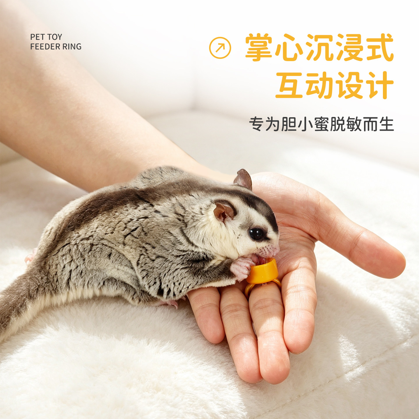 Sugar glider interactive reward snack palm interactive ring