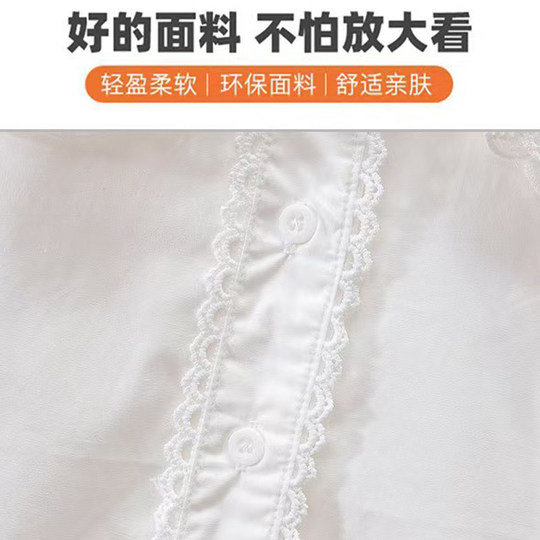 Girls pure cotton doll collar long-sleeved shirt Spring and Autumn 2025 new style medium and large children fashionable children's white performance top