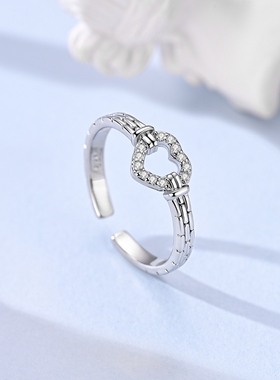 MYBEBOA美缤宝戒指女款2026新款爱心扭链开口戒指可调节独特漂亮