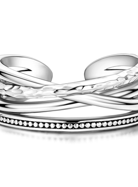 MYBEBOA美缤宝戒指女款2026新款多层纹理开口戒可调节独特漂亮戒