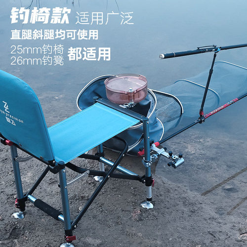 智飞双炮台支架新款铝合金钓箱钓椅专用万向双头炮台座架配件 - 图2