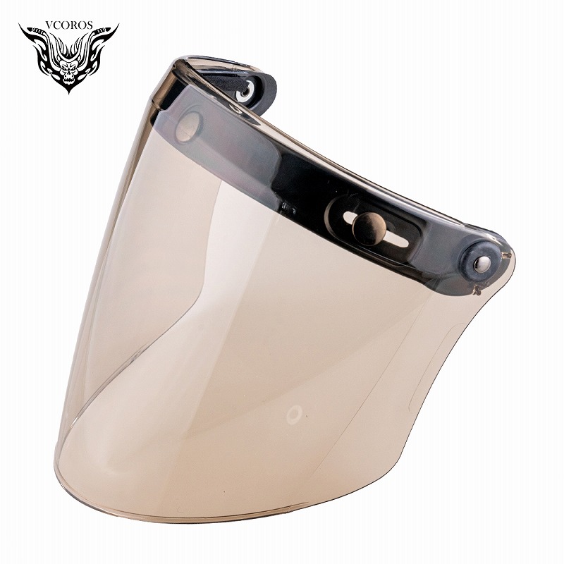 VCOROS骑行摩托车头盔镜片三扣式复古机车头盔镜片泡泡镜片通用型 - 图1