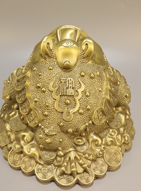 黄铜金蟾摆件玄关客厅三足金蟾蟾蜍店铺开业礼品家居元宝装饰礼品