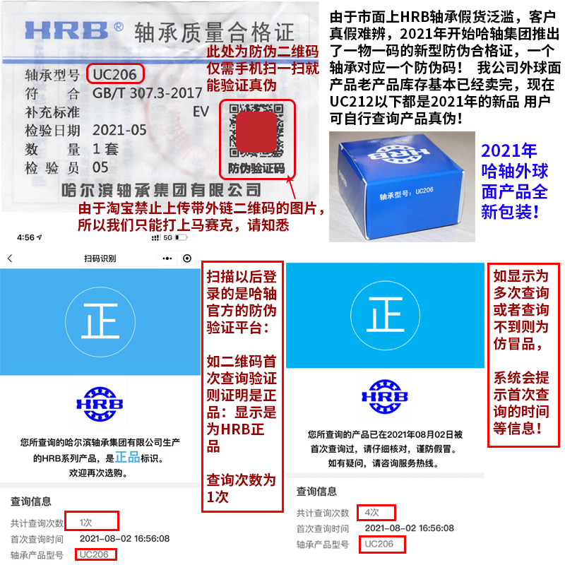 HRB哈尔滨外球面带座轴承 UCP210 UCP211 UCP212 UCP213 UCP214 - 图0