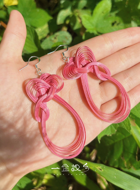 一盒故乡手工编织绿色耳环女时尚个性非遗匠心制作耳饰