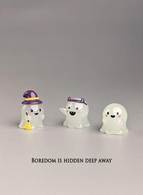 无聊瞭！陪她看会发光的小幽灵夜光摆件解压小装饰送她万圣节礼物