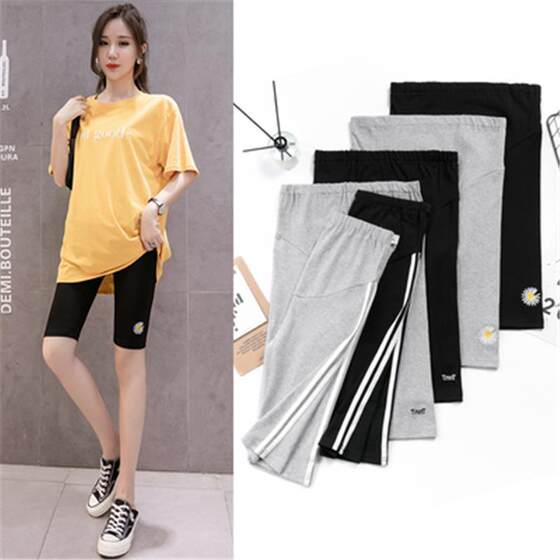 Maternity leggings, summer thin shorts, mid to late pregnancy