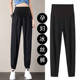 Summer maternity wide leg fashionable ice silk pants