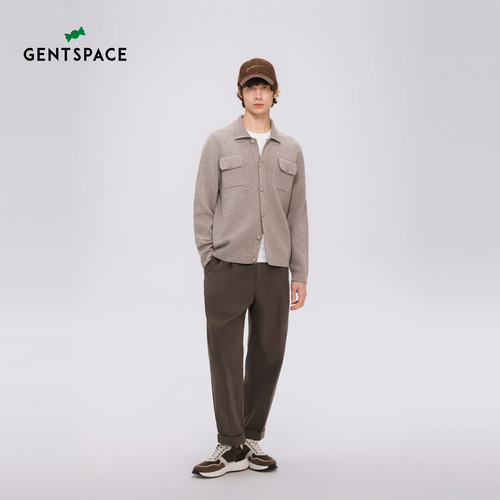 GENTSPACE 2025秋冬新品时尚休闲男士羊毛针织开衫外套 - 图1