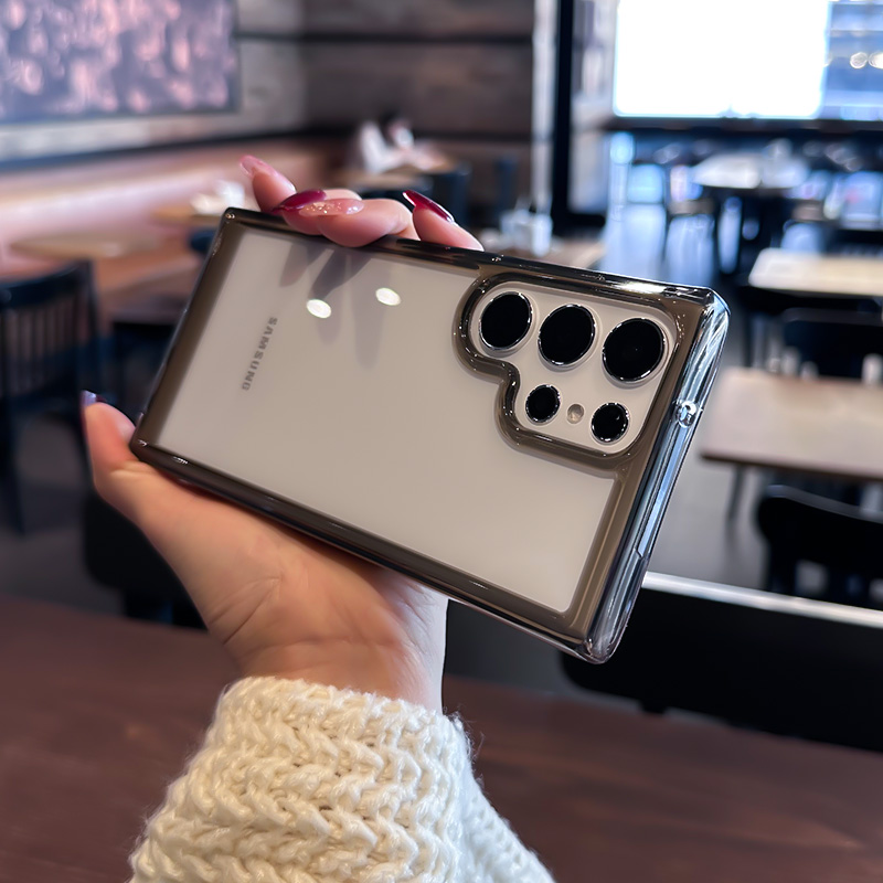 适用三星Galaxy手机壳S23ultra硅胶+防摔ultra新款s23透明S24简约S22十外壳保护套黑色手机套加厚5G亚克力s25 - 图0