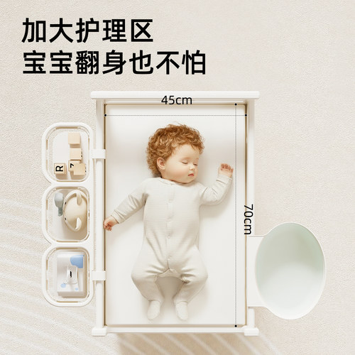尿布台婴儿护理台多功能全塑料婴儿床可移动新生儿换衣洗澡抚触台 - 图2