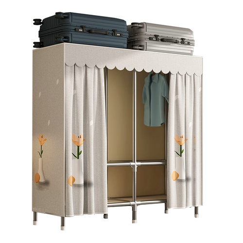家用卧室衣柜简易组装钢架加厚布衣柜出租房结实耐用现代收纳衣橱 - 图3