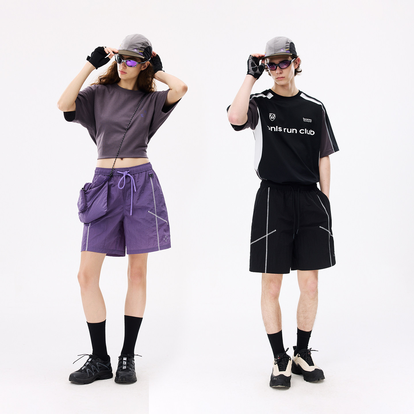 BONELESS quick-drying, breathable, water-repellent outdoor removable storage and hanging bag five-point sports casual shorts