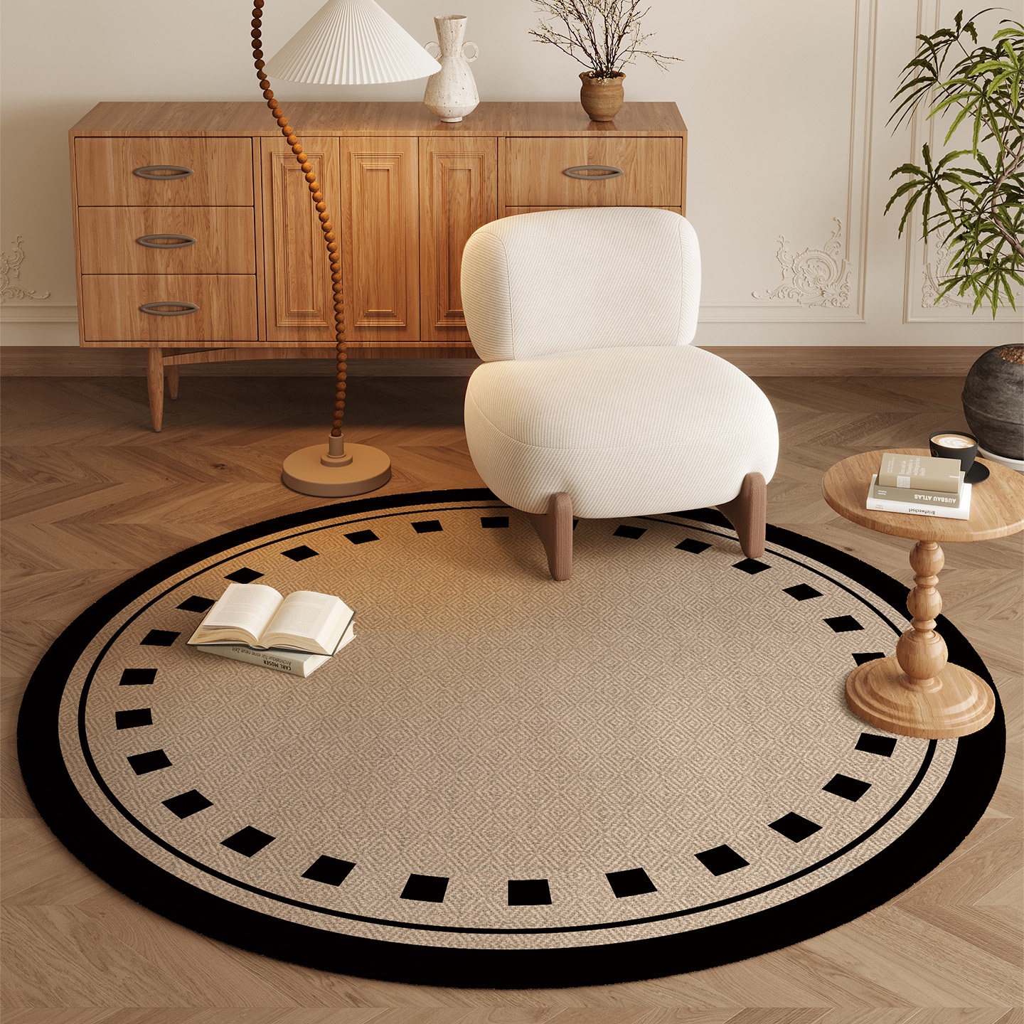 客厅地毯奶油风免洗可擦高级感沙发茶几椅子圆形地垫卧室床边脚垫,淘宝优惠券,粉丝福利购,淘宝优惠卷