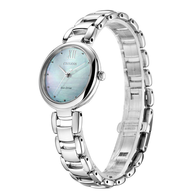 西铁城Hebe同款光动能花语风吟贝母盘钢带手表女表EM0530-81D礼物 西铁城Hebe同款光动能花语风吟贝母盘钢带手表女表EM0530-81D礼物